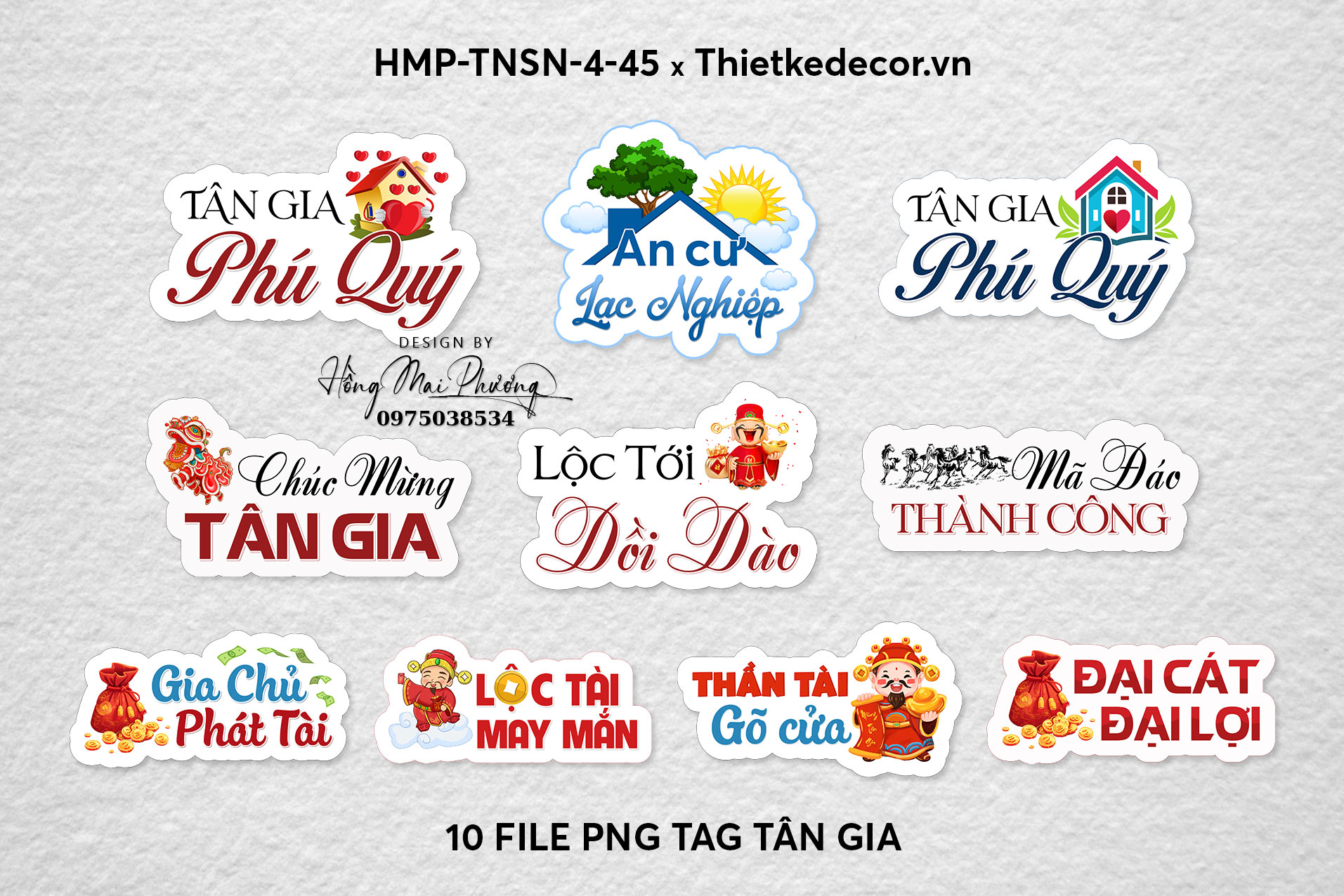 Set 10 tag cầm tay tân gia